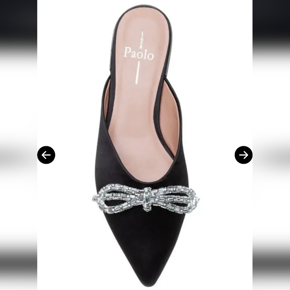 Paolo Linea Black Satin Mule 4.5/5